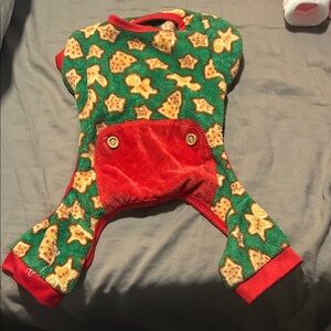 Festive Green and Red Dog Pajamas
